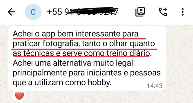 Depoimento de usuário